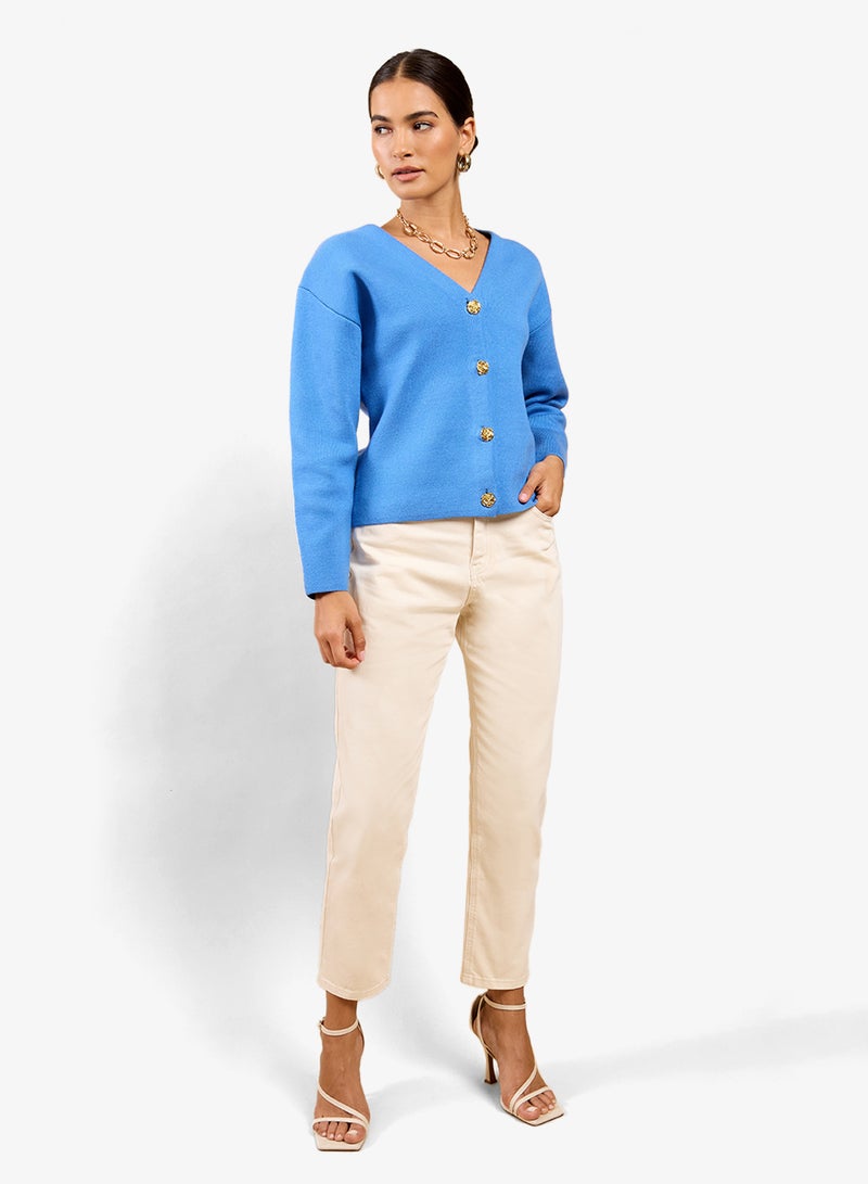 Little Mistress Blue Button Cardi - Image 4